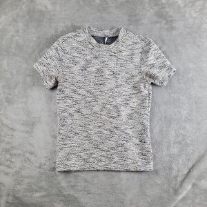 Free People Top Womens‎ Small White Marled Tweed Knit Short Sleeve Casual Career